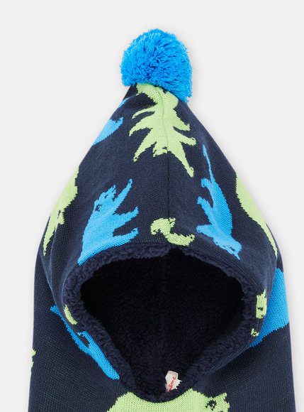 Παιδικός Σκούφος Για Αγόρια Blue Dino Balaclava - Μπλε Παιδικός Σκούφος Για Αγόρια Blue Dino Balaclava