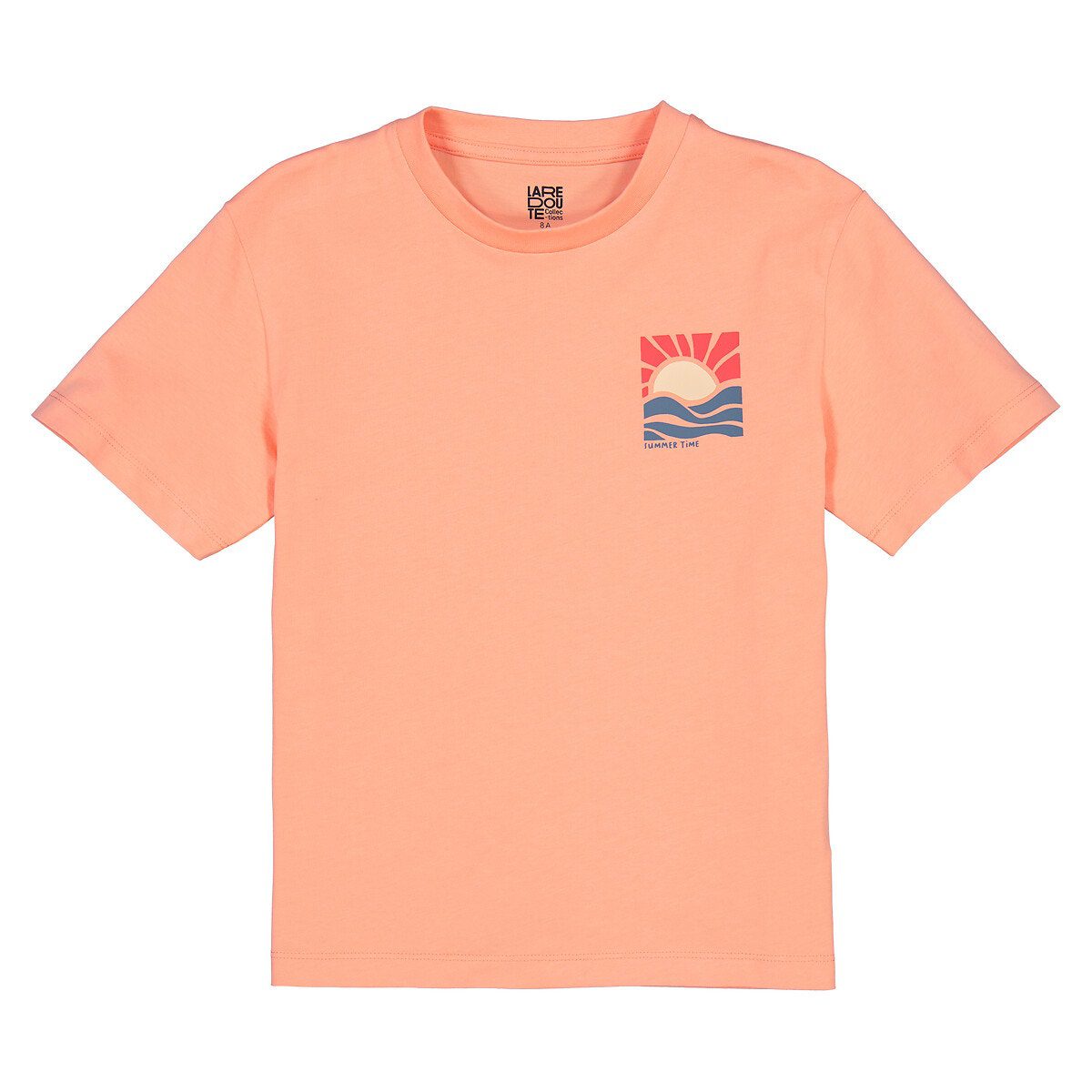 Κοντομάνικο T-shirt με στάμπα ηλιοβασίλεμα στην πλάτη Πορτοκαλι