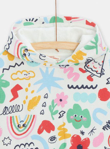 Παιδικό Φούτερ Για Κορίτσια White Doodles - Εκρου Παιδικό Φούτερ Για Κορίτσια White Doodles