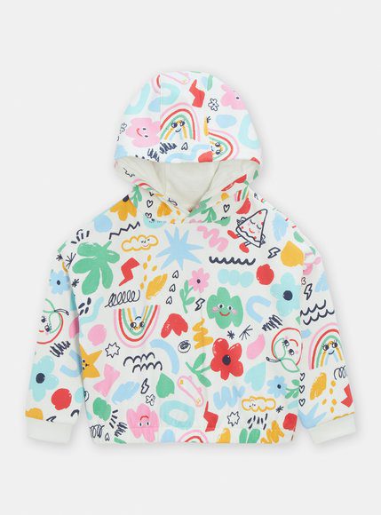 Παιδικό Φούτερ Για Κορίτσια White Doodles - Εκρου Παιδικό Φούτερ Για Κορίτσια White Doodles