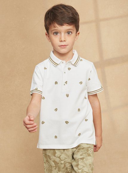 Παιδική Μπλούζα Πόλο Για Αγόρια - Λευκο