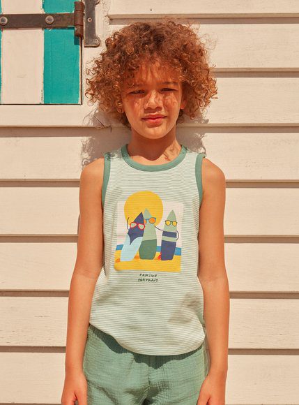 Παιδική Μπλούζα Για Αγόρια Family Portrait - Τυρκουαζ