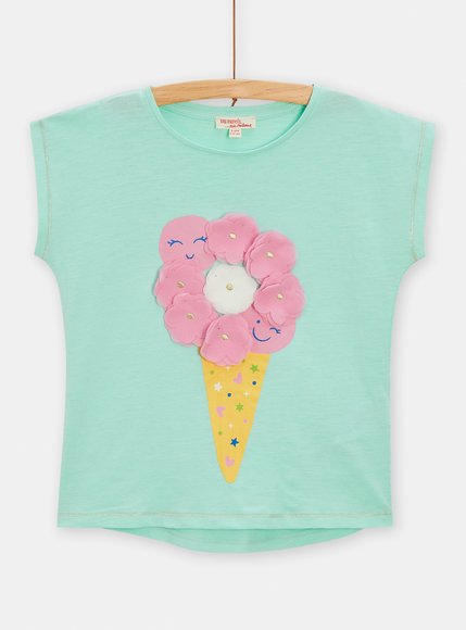 Παιδική Μπλούζα Κοντομάνικη Για Κορίτσια Mint Ice Cream - Μπλε