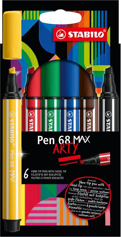 Stabilo Υπογραμμιστής Arty Pen 68 Max 6Τμχ Stabilo Υπογραμμιστής Arty Pen 68 Max 6Τμχ