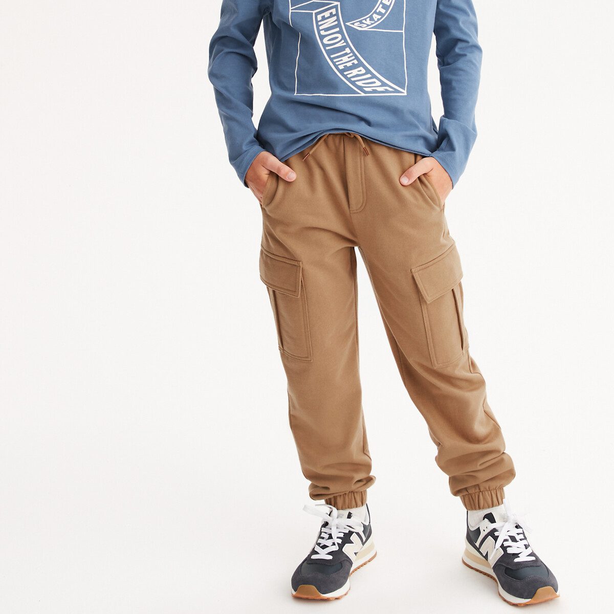 Παντελόνι φόρμας από φανέλα Καφε Παντελόνι φόρμας από φανέλα Καφε