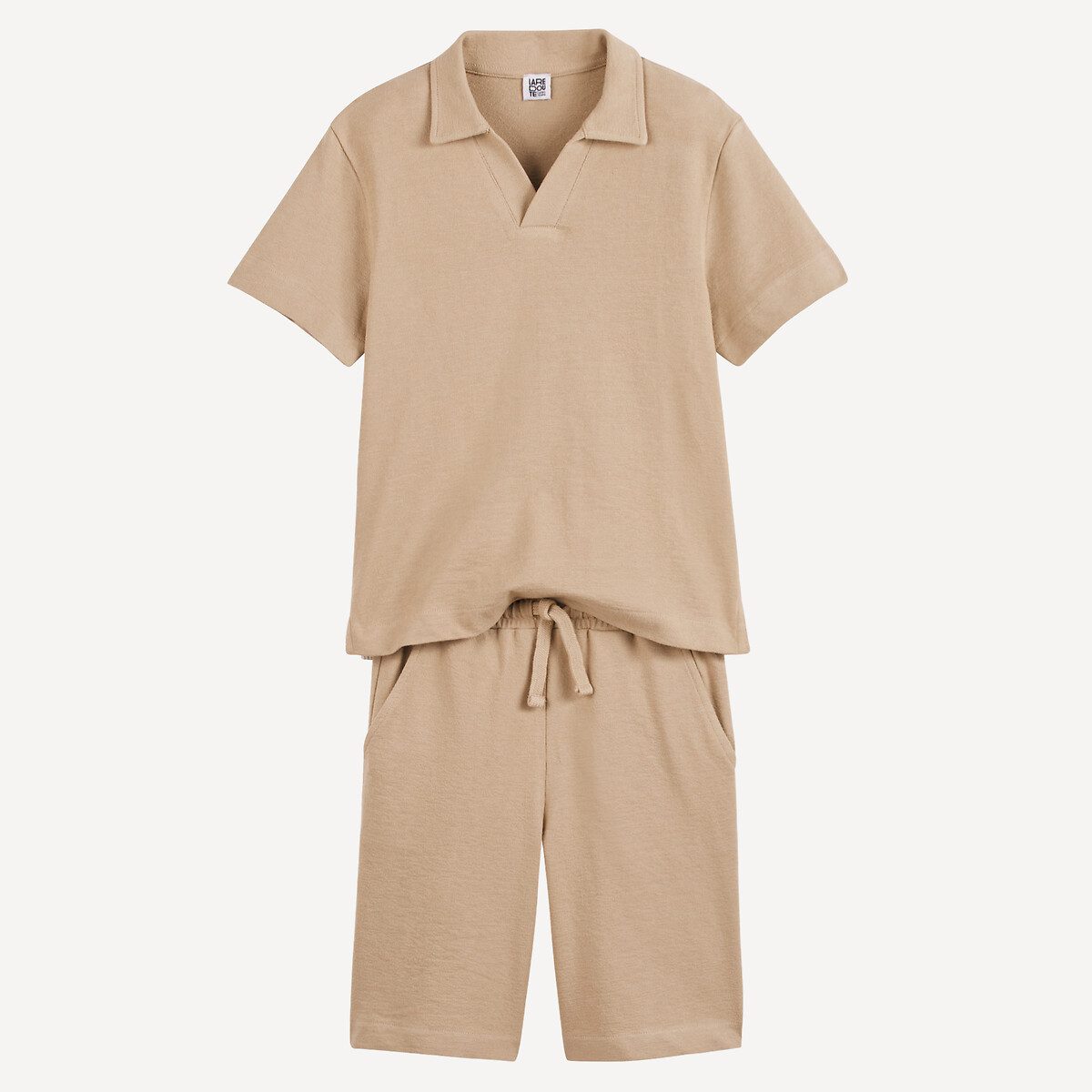 Σύνολο πόλο και βερμούδα Μπεζ Σύνολο πόλο και βερμούδα Μπεζ