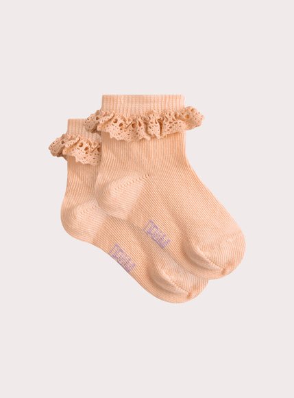 Βρεφικές Κάλτσες Για Κορίτσια Peach Ruffles