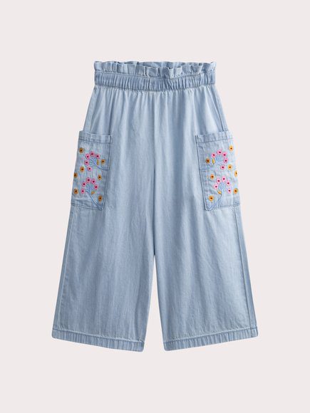 Παιδική Παντελόνα Για Κορίτσια Flowy Denim - Μπλε