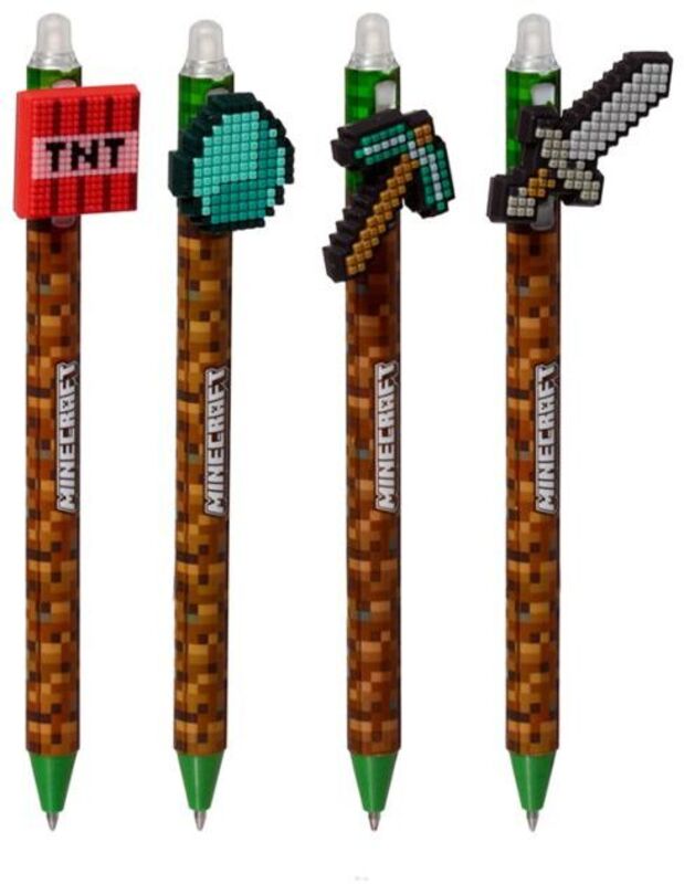 Puckator Στυλό Erasable Minecraft Tools-4 Σχέδια-1Τμχ
