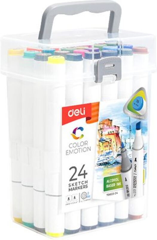 Deli Μαρκαδόρος Σχεδίου Color Emotion Διπλή Μύτη 24Τμχ