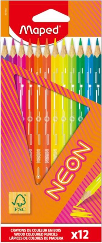 Maped Ξυλομπογιές Neon 12Τμχ