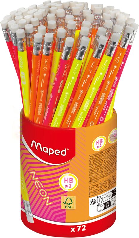 Maped Μολύβι Με Γόμα Neon HB-3 Σχέδια-1Τμχ