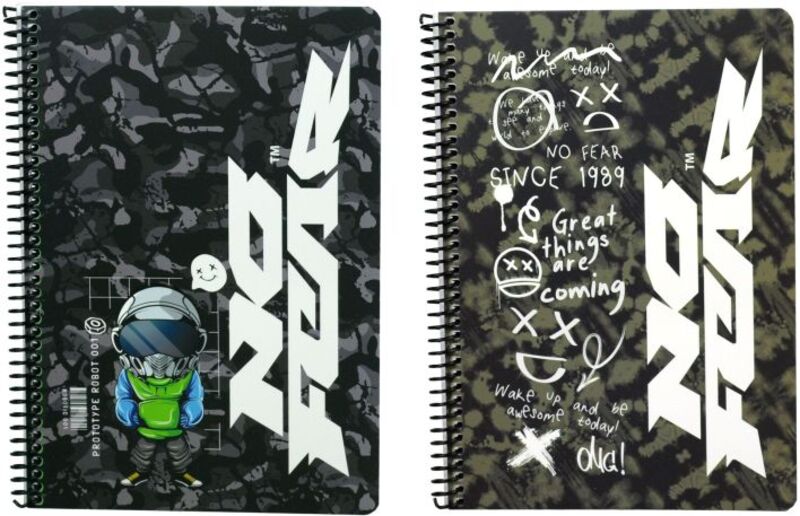 No Fear Robot-Doodles Τετράδιο 17X25 Σπιράλ 2 Θεμάτων 70 Φύλλων-2 Σχέδια-1Τμχ