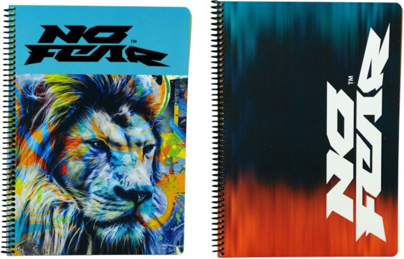 No Fear Fluo Lion-Gradient Blue Τετράδιο A4 Σπιράλ 2 Θεμάτων-2 Σχέδια-1Τμχ