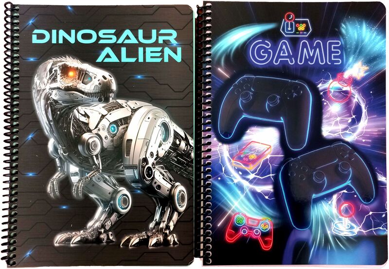 Neon Game-Dinosaur Alien Τετράδιο 17X25 Σπιράλ 2 Θεμάτων 70 Φύλλων-2 Σχέδια-1Τμχ