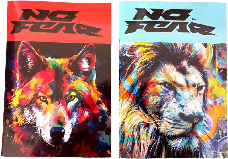 No Fear Fluo Lion-Colored Wolf Τετράδιο 17X25-2 Σχέδια-1Τμχ