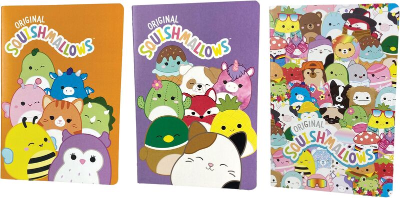Squishmallows Σημειωματάριo Α5 3Τμχ