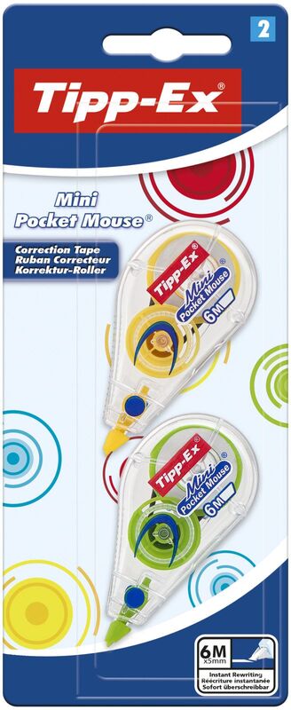 Bic Διορθωτική Ταινία Tipp-Ex Mini Pocket Mouse Fashion 2Τμχ
