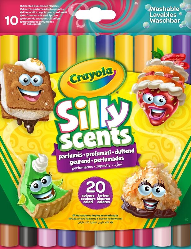 Crayola Wash Silly Scents Μαρκαδόροι Διπλή Μύτη 10Τμχ
