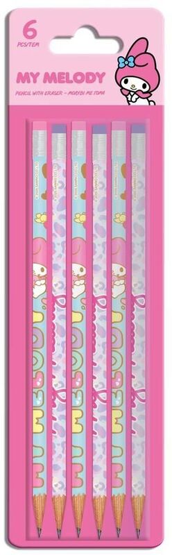 My Melody Μολύβι Με Γόμα 6τμχ
