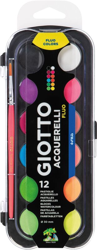 Giotto Νερομπογιά Fluo 12 Χρωμάτων