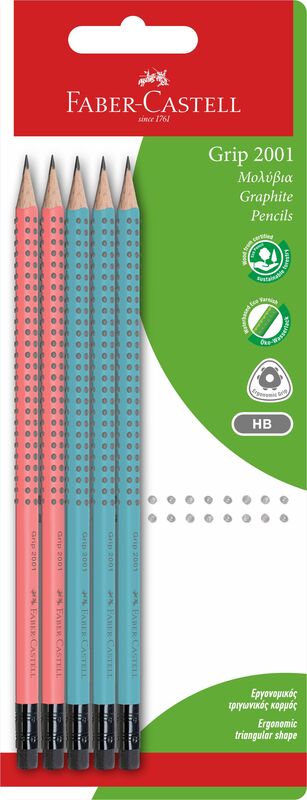 Faber Castell Grip HB Με Γόμα 2 Χρώματα