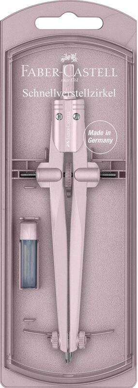 Faber Castell Διαβήτης Stream Με Ρύθμιση Μπλε Σκούρο/Ροζέ-2 Σχέδια