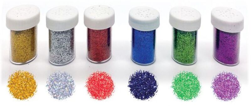 Glitter Σκόνη 6 Χρώματα 10gr.-1Τμχ