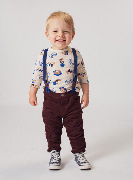 Βρεφικό Παντελόνι Για Αγόρια Brown/Navy Corduroy