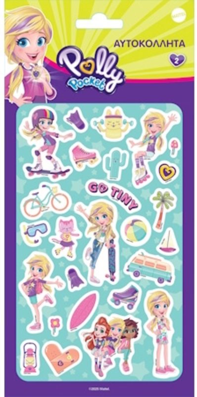 Polly Pocket 2 Αυτοκόλλητα Puffy 12X25cm