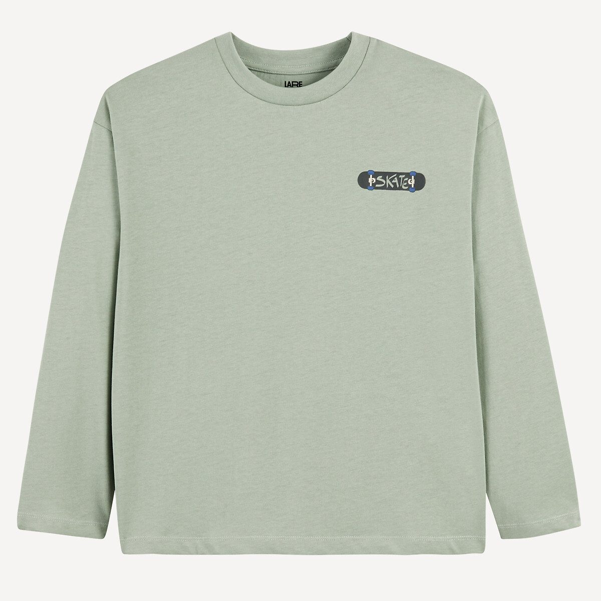 T-shirt με μακριά μανίκια και στάμπα Πρασινο