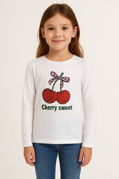 Παιδική Μπλούζα Για Κορίτσια Cherry Sweet - Λευκο