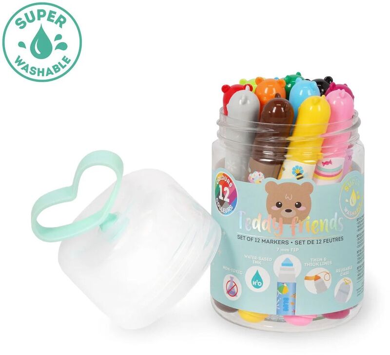 Legami Set Of 12 Markers-Teddy Friends