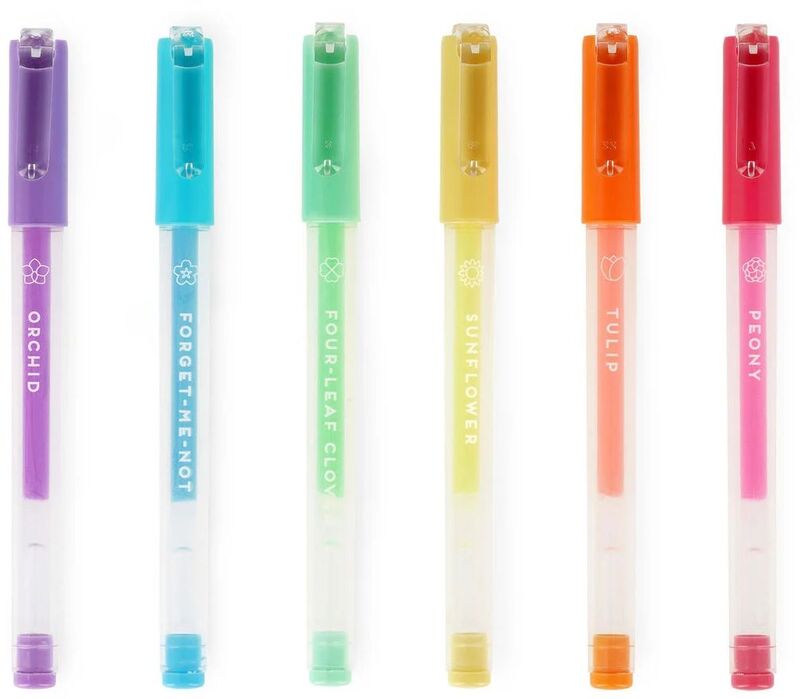 Legami Set Of 6 Mini Gel Pens-Spring Is In The Air-Pastel Colours