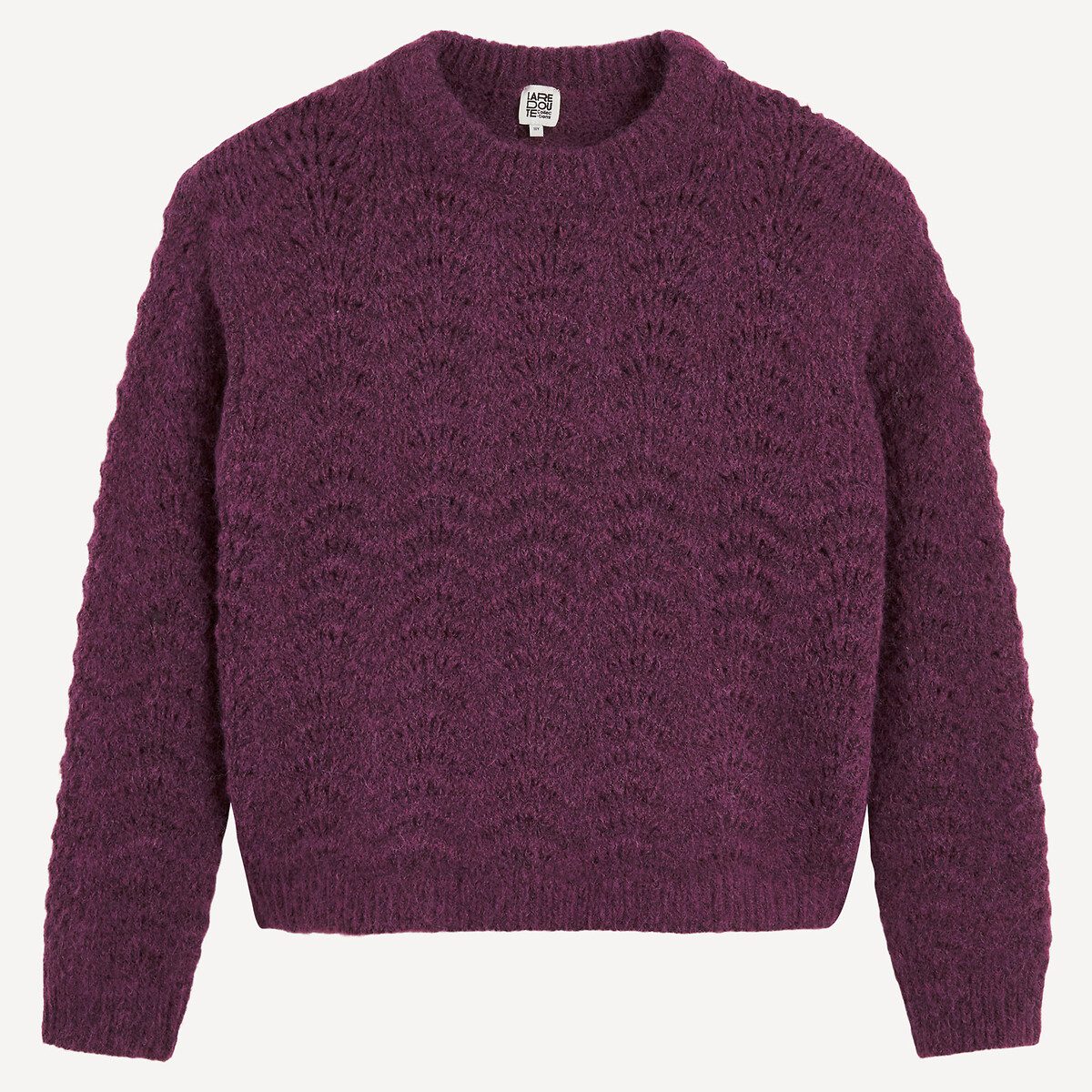 Πουλόβερ με στρογγυλή λαιμόκοψη από χοντρή πλέξη με σχέδιο Κοκκινο