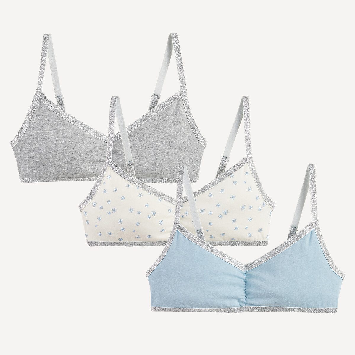 Σετ 3 τρίγωνα σουτιέν με λεπτές τιράντες Διαφορα Χρωματα