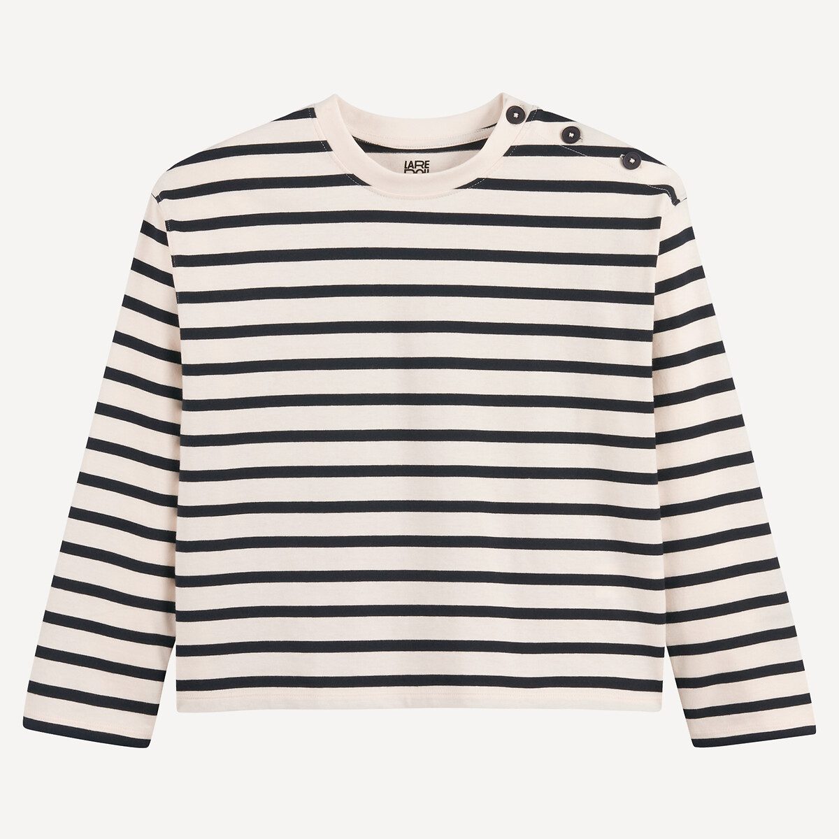 Μπλουζάκι με μακριά μανίκια και ρίγες Μπλε