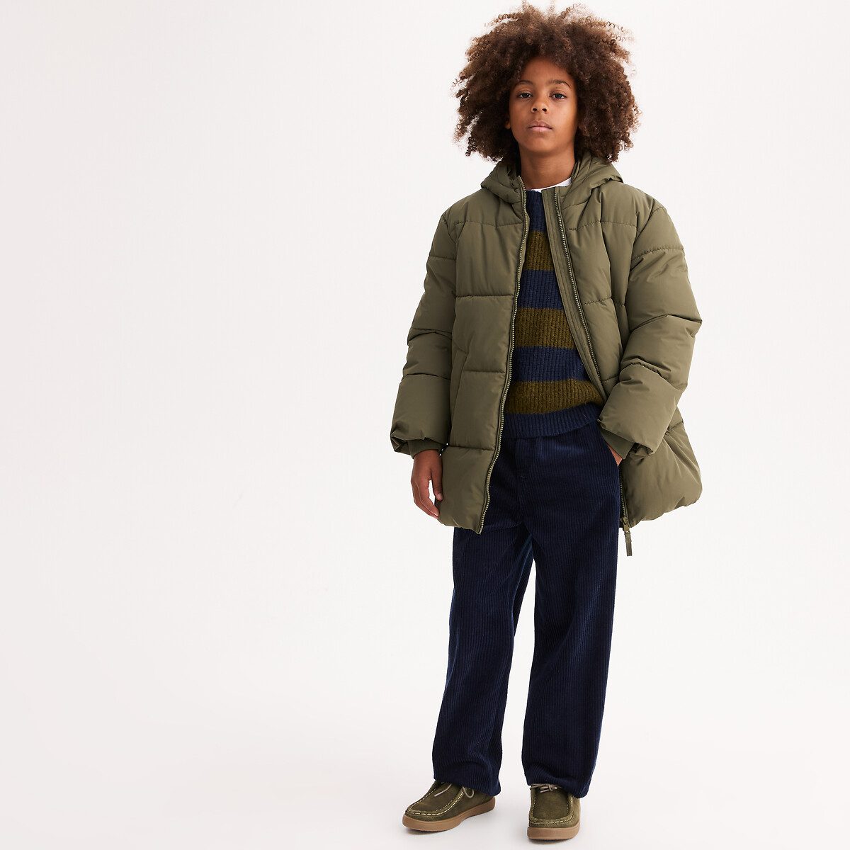 Μακρύ μπουφάν με κουκούλα Πρασινο