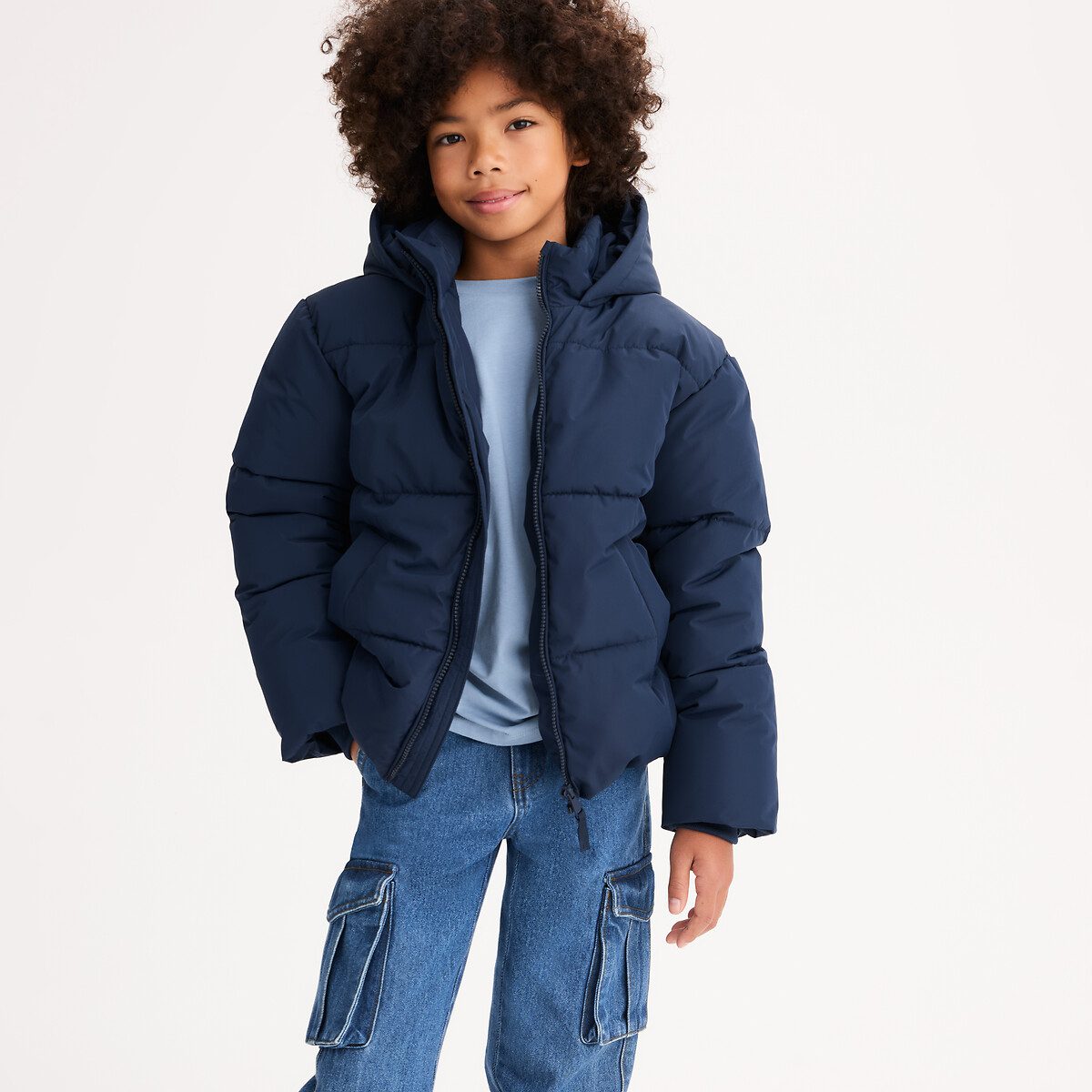 Ελαφρύ μπουφάν με κουκούλα Μπλε