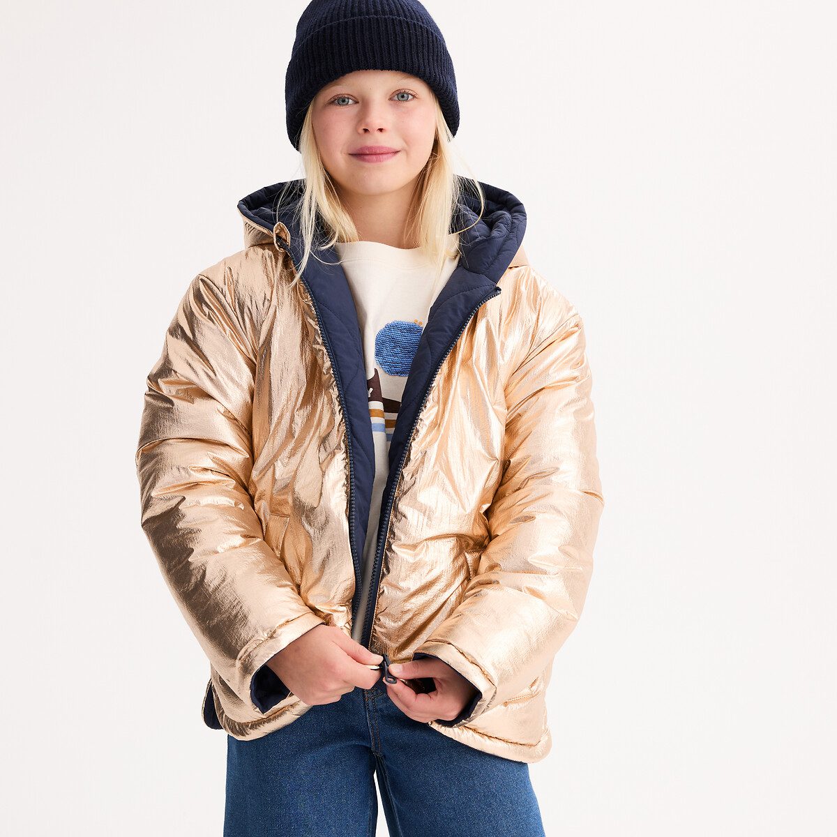 Αντιανεμικό μπουφάν με κουκούλα Μπλε