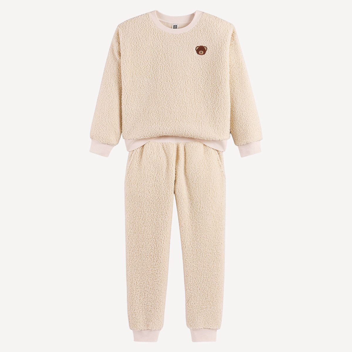 Πιτζάμα με μακριά μανίκια από ύφασμα σερπά Μπεζ