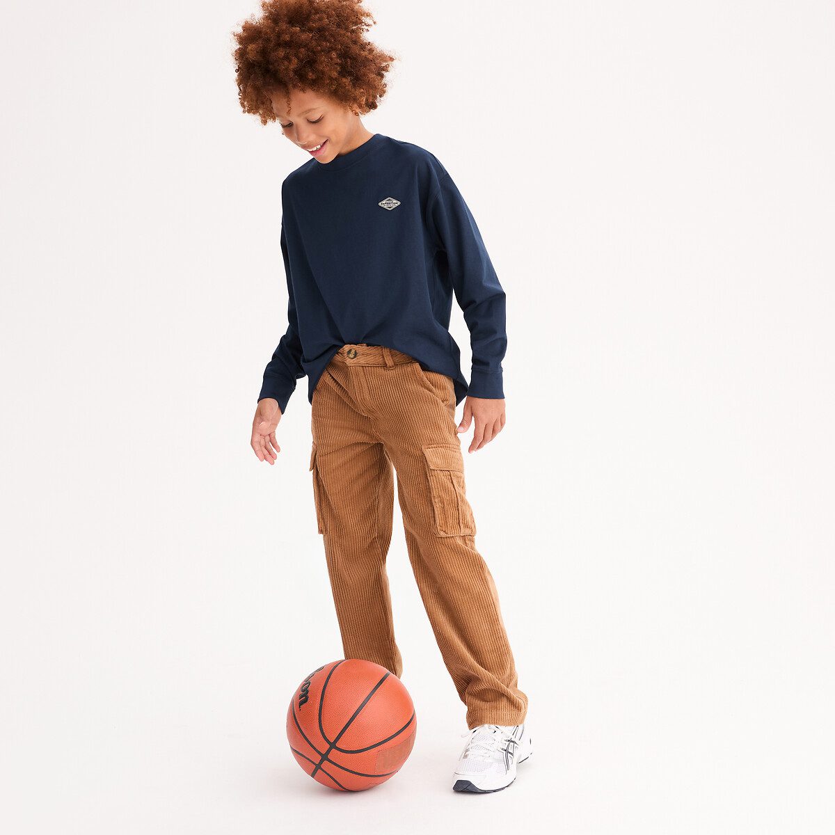 Κοτλέ cargo παντελόνι Καφε