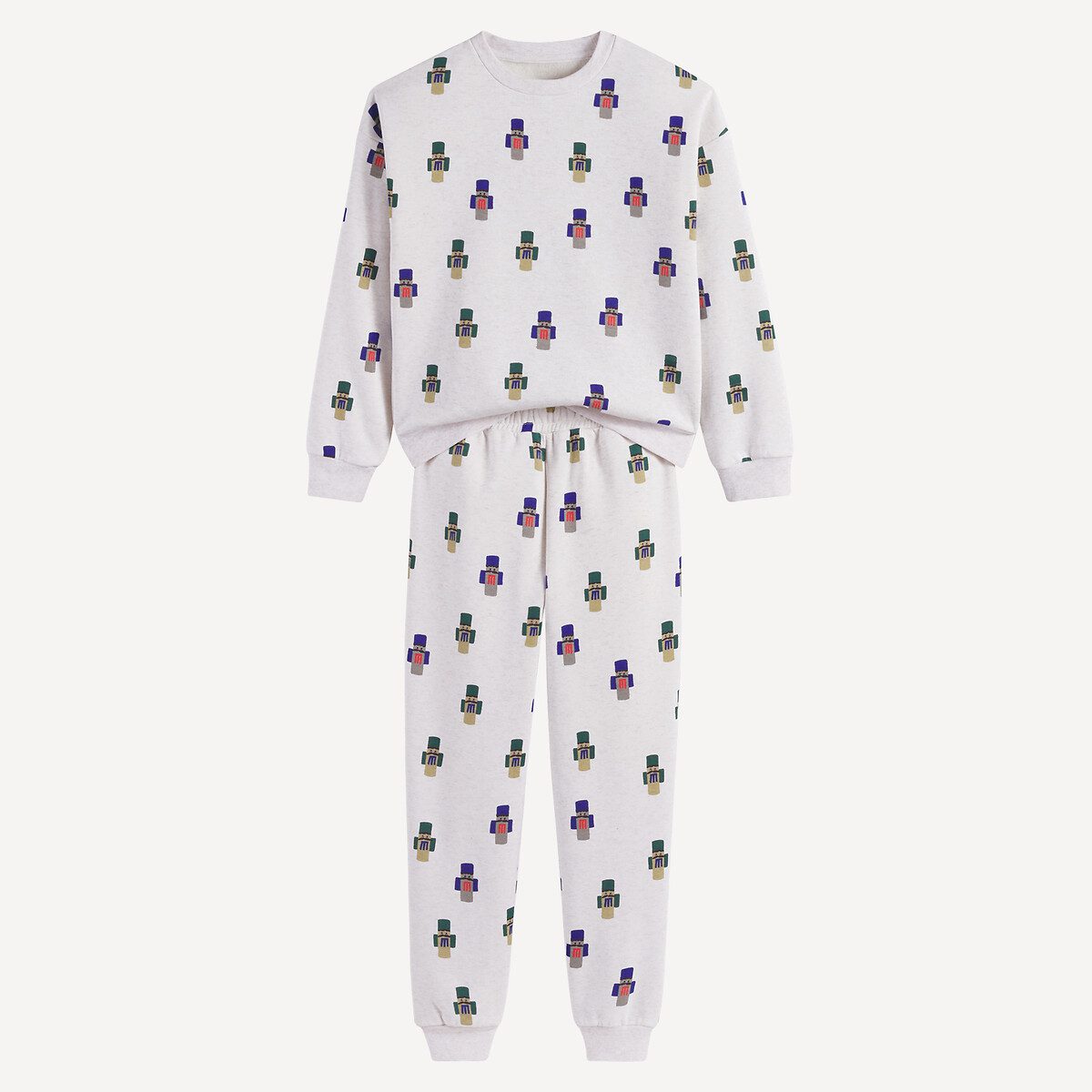 Πυτζάμα φούτερ με χριστουγεννιάτικες φιγούρες Μπεζ