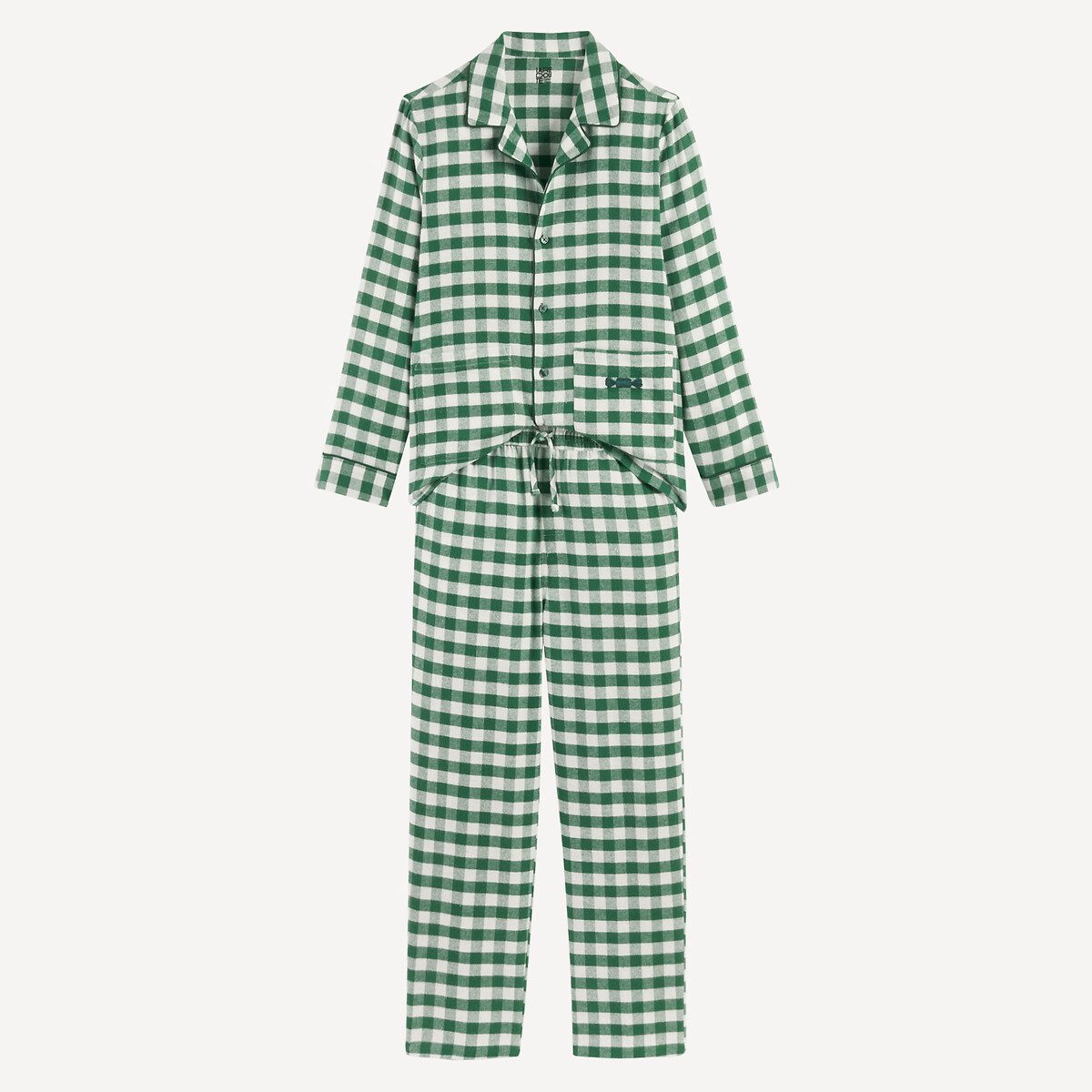 Πιτζάμα φανέλας με καρό σχέδιο Πρασινο