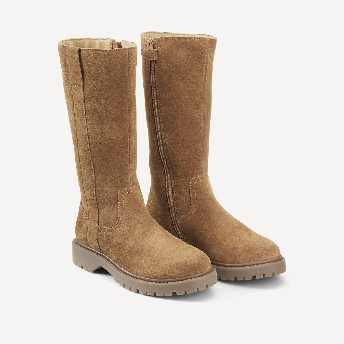 Chunky μπότες από σουέτ δέρμα Καφε