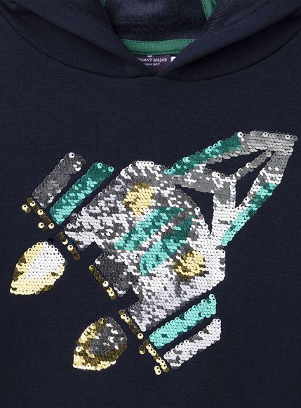 Παιδικό Φούτερ Για Αγόρια Navy Spacecraft - Μπλε Παιδικό Φούτερ Για Αγόρια Navy Spacecraft