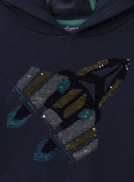 Παιδικό Φούτερ Για Αγόρια Navy Spacecraft - Μπλε Παιδικό Φούτερ Για Αγόρια Navy Spacecraft