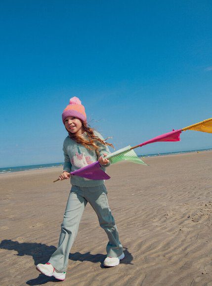 Παιδικό Παντελόνι Για Κορίτσια Denim Light Blue - Πρασινο Παιδικό Παντελόνι Για Κορίτσια Denim Light Blue