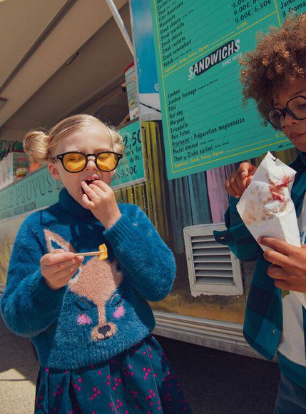 Παιδικό Πουλόβερ Για Κορίτσια Navy Deer - Μπλε Παιδικό Πουλόβερ Για Κορίτσια Navy Deer