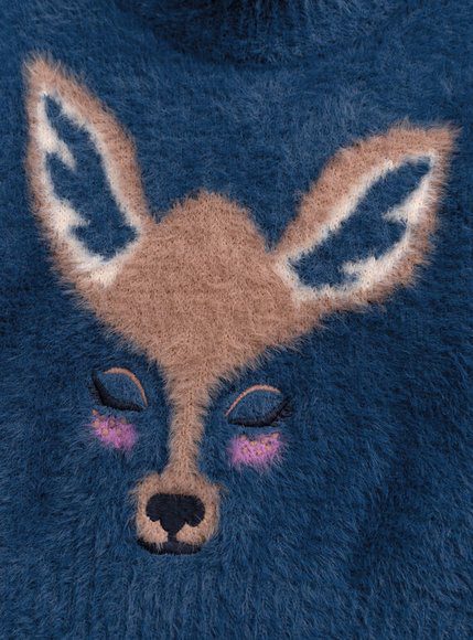 Παιδικό Πουλόβερ Για Κορίτσια Navy Deer - Μπλε Παιδικό Πουλόβερ Για Κορίτσια Navy Deer